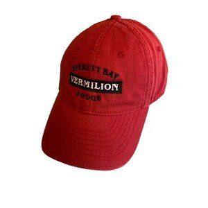 Everett Bay Vermilion Lodge Minnesota Red Hat Cap Adjustable